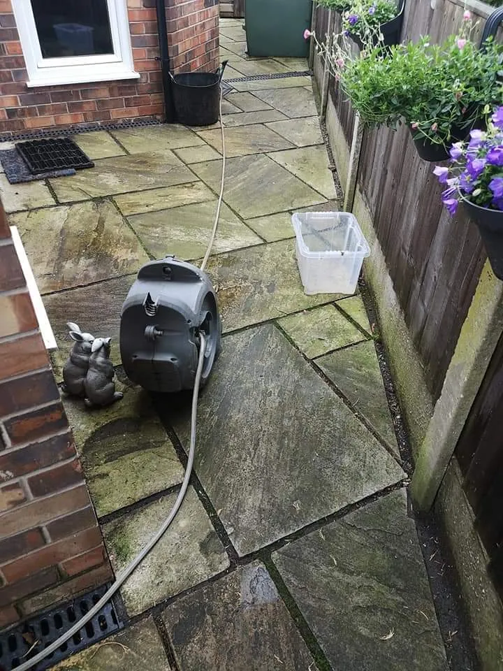 Patio clean in progress